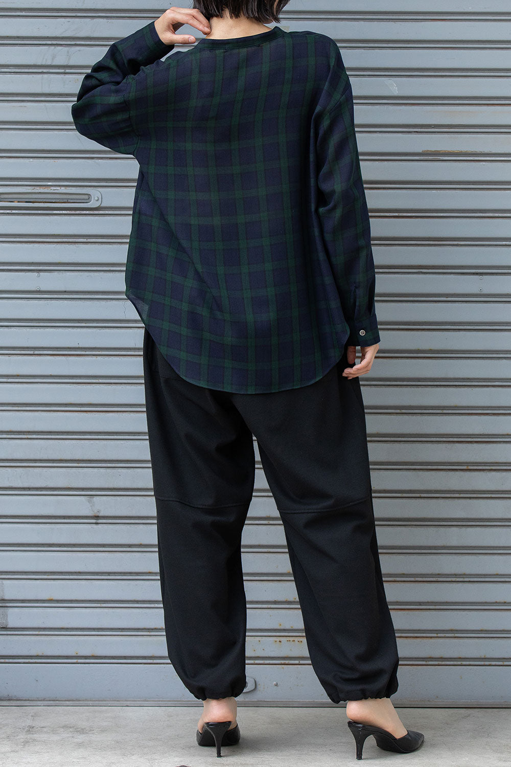 Munich ウォッシャブルウールビエラバンドカラーシャツ【MN252T61】