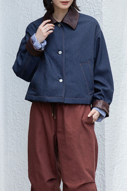 Munich ナノコーデュロイ＆デニム×Octaショートカバーオール【MN252B66】