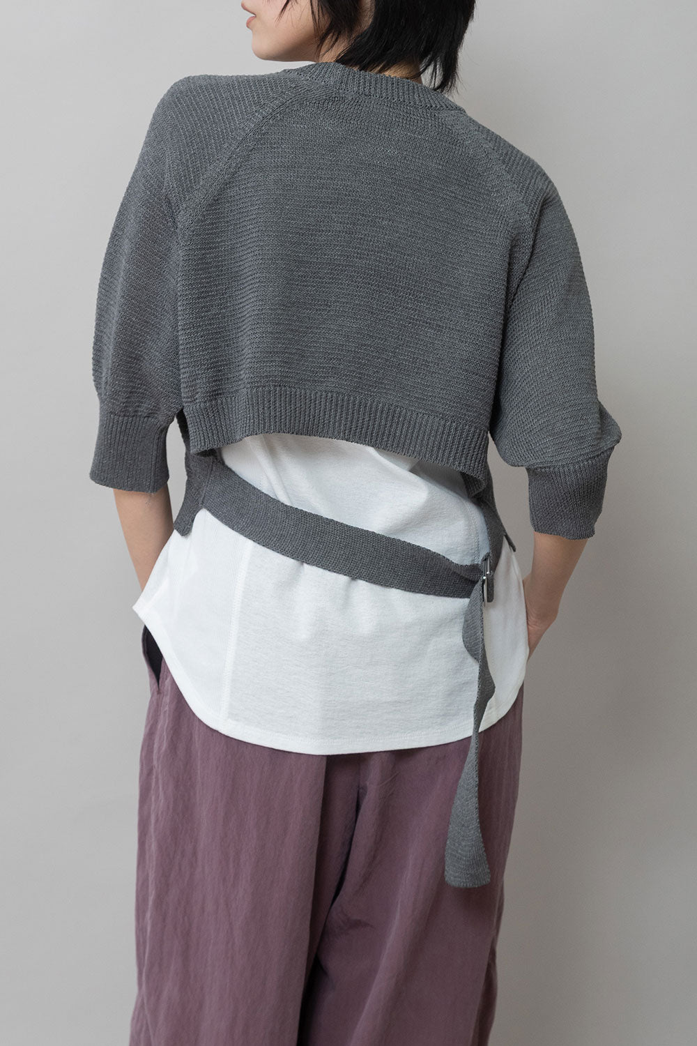 Munich コットンニットバックベルトディテールプルオーバー【MN261K16】