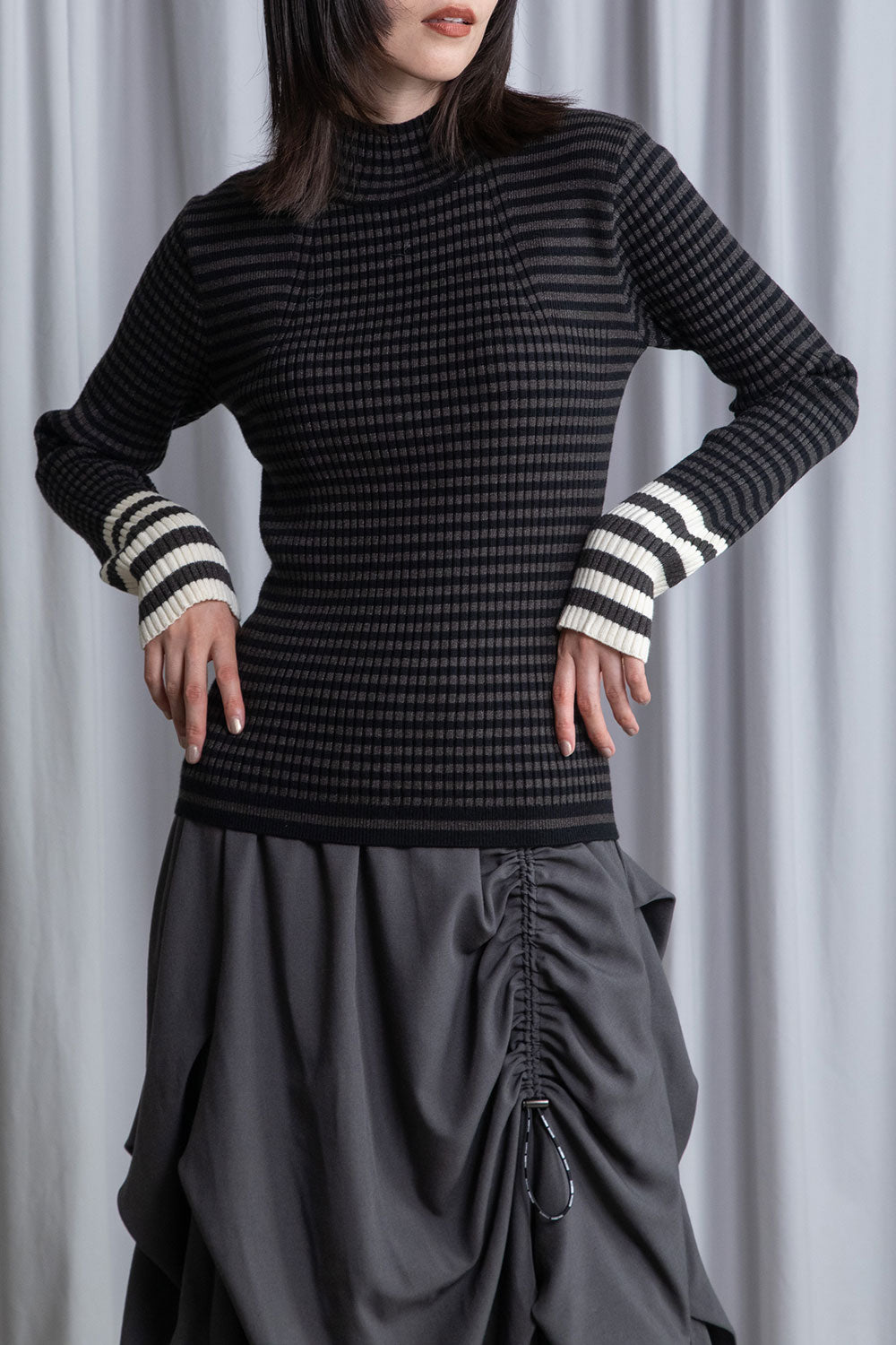 MARECHAL TERRE ボーダータートルニット【ZMT256KN614】