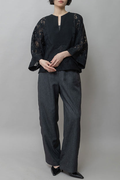 Munich コットンポリエステルレースドッキングブラウス【MN261T29】