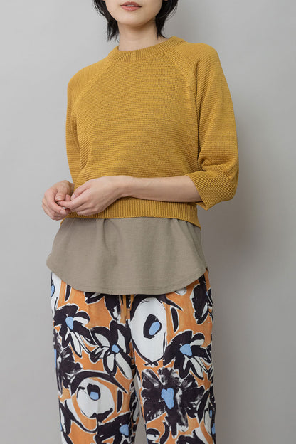 Munich コットンニットバックベルトディテールプルオーバー【MN261K16】