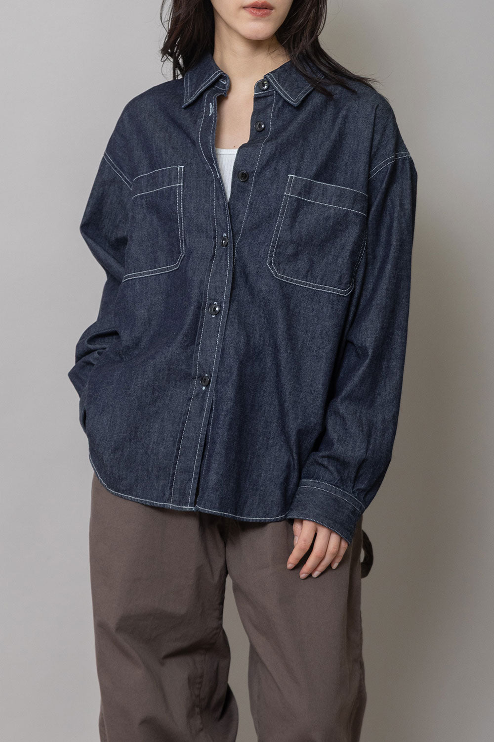 Munich 6ozスラブデニムバックコクーンシャツ【MN262T07】