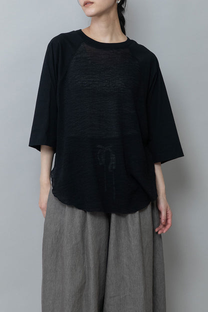Munich コットンジャージ×ジョーゼットドッキングTシャツ【MN252U05】