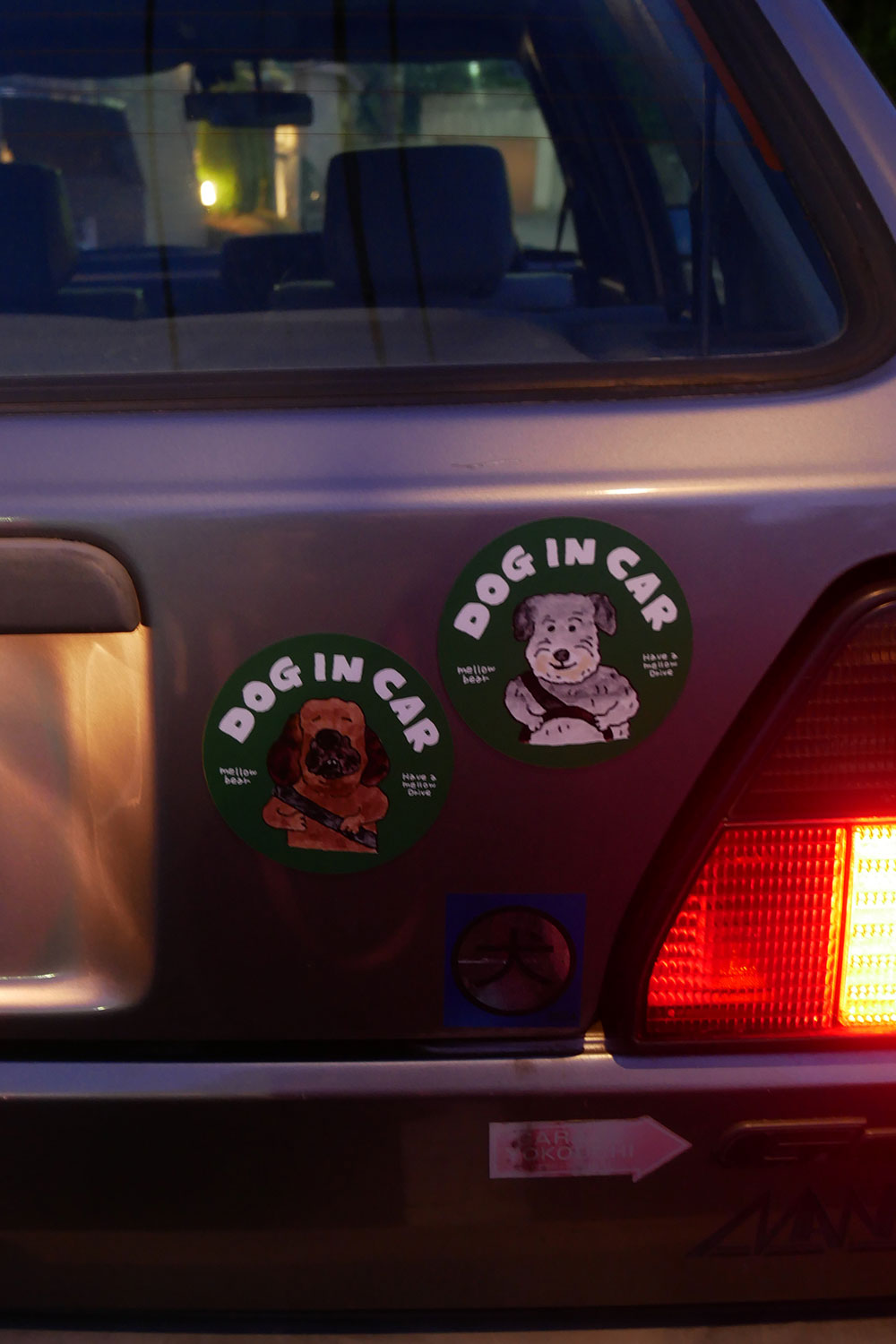 mellowbear DOG IN CAR magnet