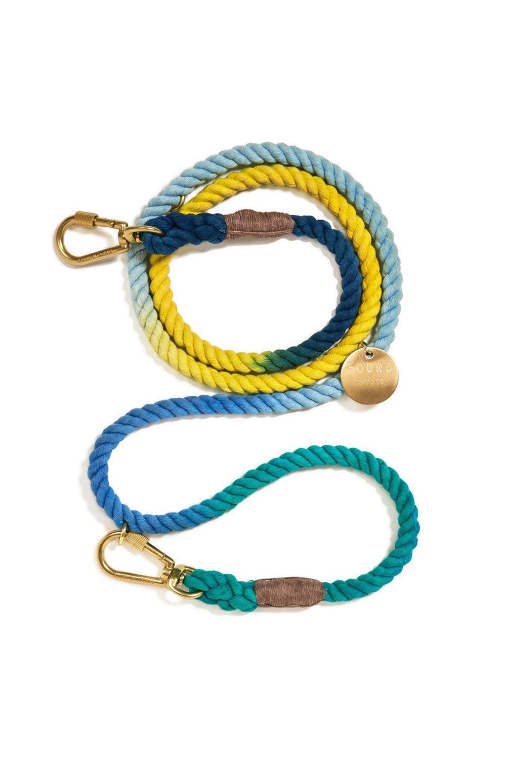FOUND MY ANIMAL COTTON ROPE DOG LEASH, ADJUSTABLE & HANDCRAFTED - AZURE