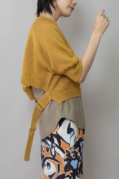 Munich コットンニットバックベルトディテールプルオーバー【MN261K16】