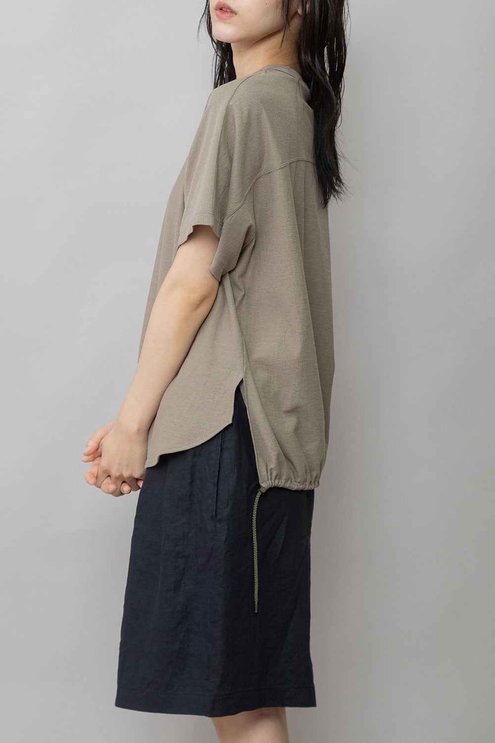 Munich ブークレーライトジャージドローストリングヘムトップス【MN261U17】