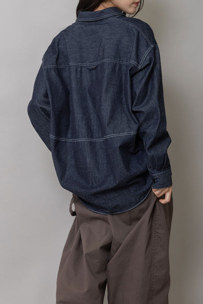 Munich 6ozスラブデニムバックコクーンシャツ【MN262T07】