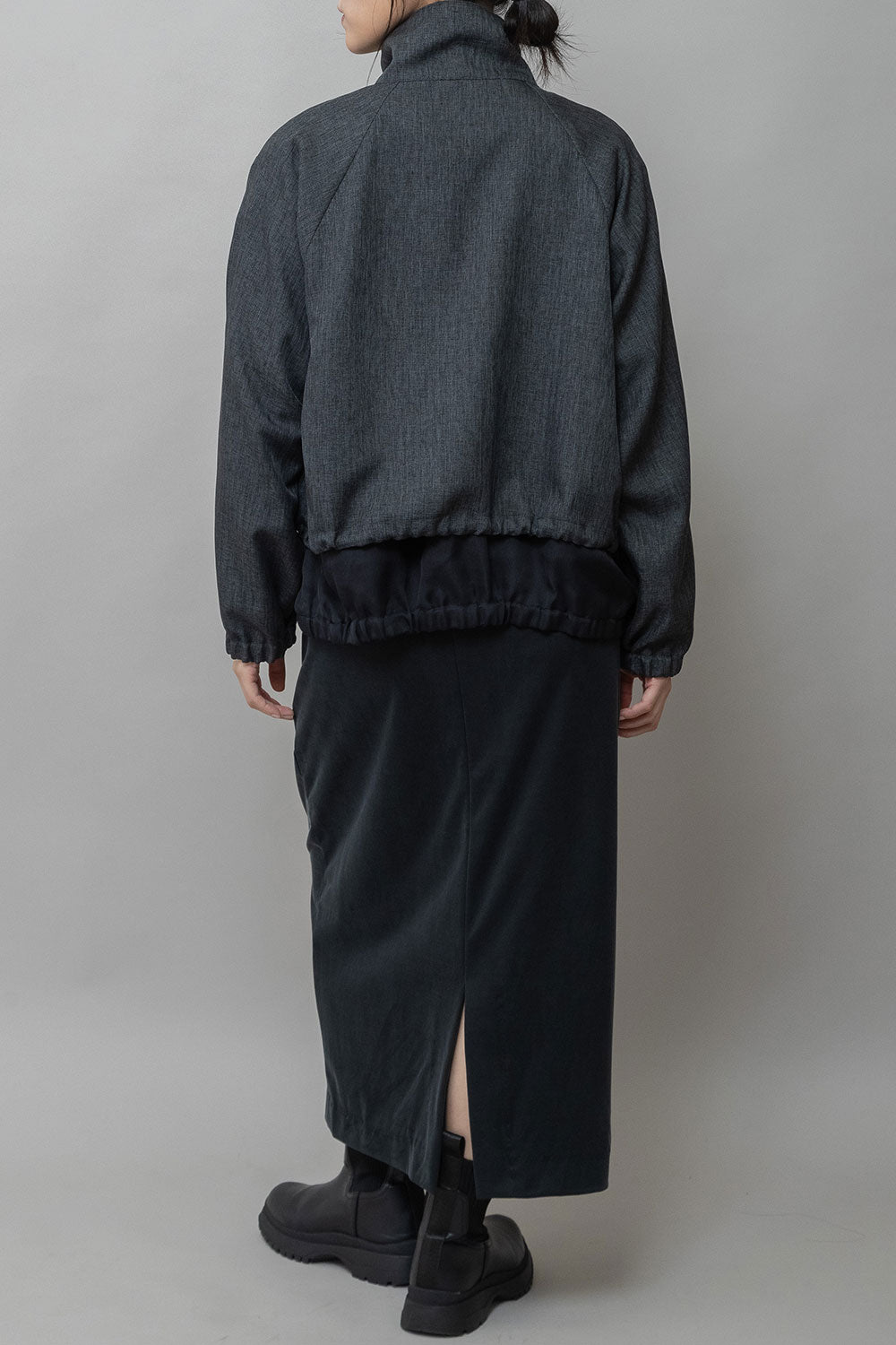 Munich ツイード調ツイル×メッシュレイヤードジップブルゾン【MN261B23】