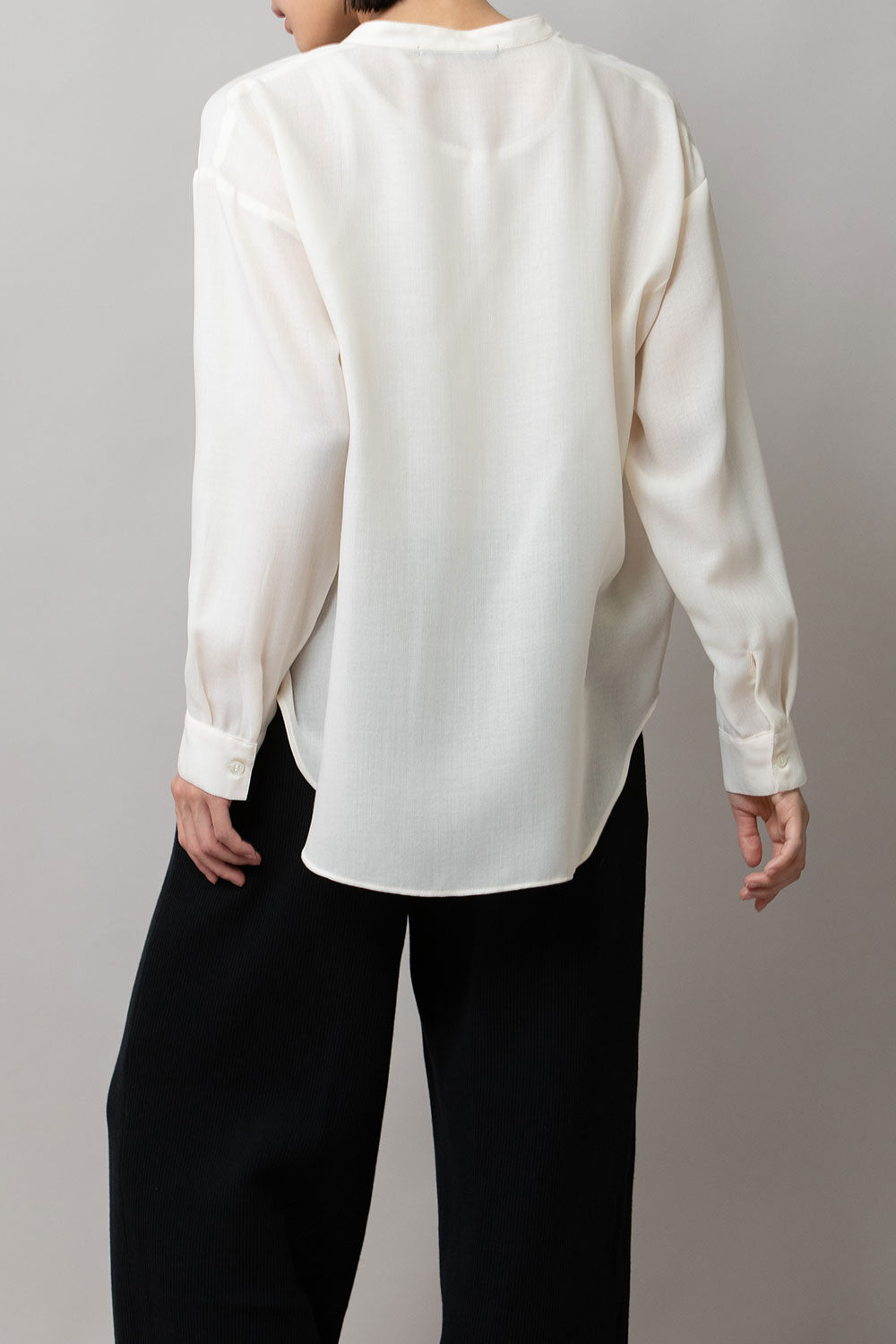 Munich ウォッシャブルウールビエラバンドカラーシャツ【MN252T61】