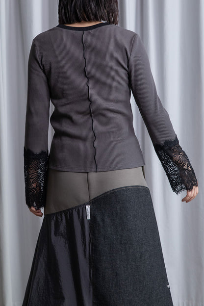 MARECHAL TERRE 袖レースリブインナートップス【ZMT261CT760】