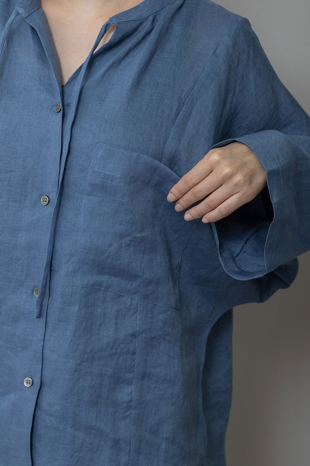 Munich 60sフレンチリネンキャンバスルーズシャツ【MN261T33】