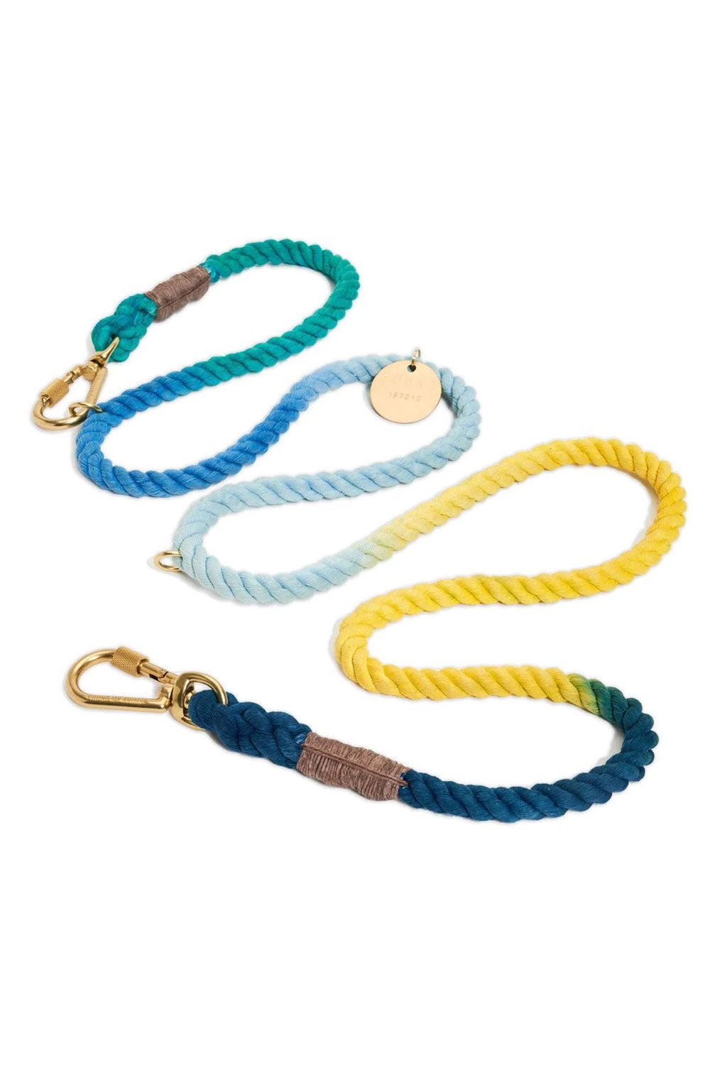 FOUND MY ANIMAL COTTON ROPE DOG LEASH, ADJUSTABLE & HANDCRAFTED - AZURE
