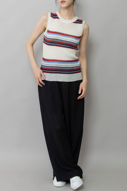 Munich ポリエステルレーヨンカラミ織りワイドパンツ【MN261P47】