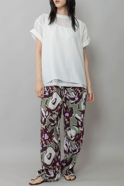 Munich ヴィンテージボイル×ドライツイルレイヤードトップス【MN261T45】