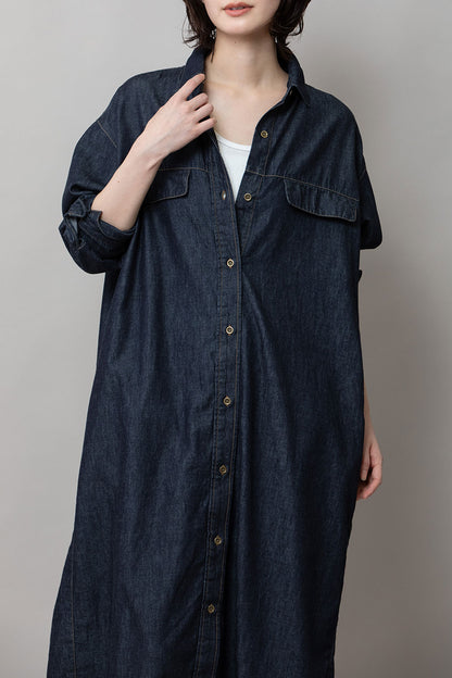 Munich 6ozスラブデニムシャツワンピース【MN261N10】
