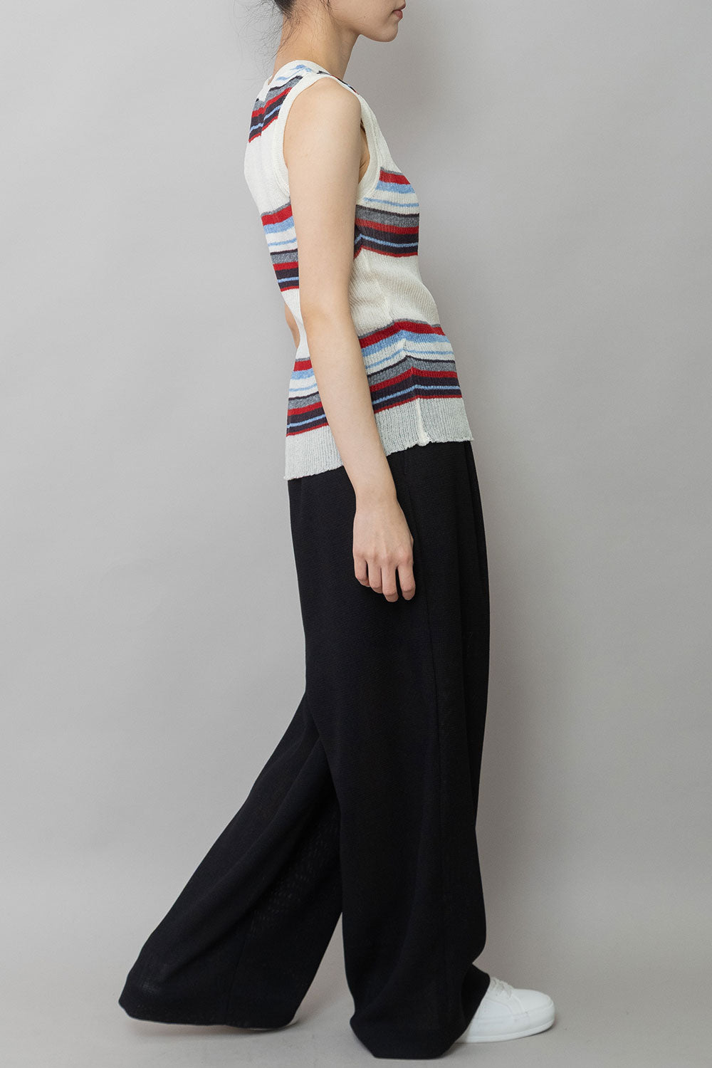 Munich ポリエステルレーヨンカラミ織りワイドパンツ【MN261P47】