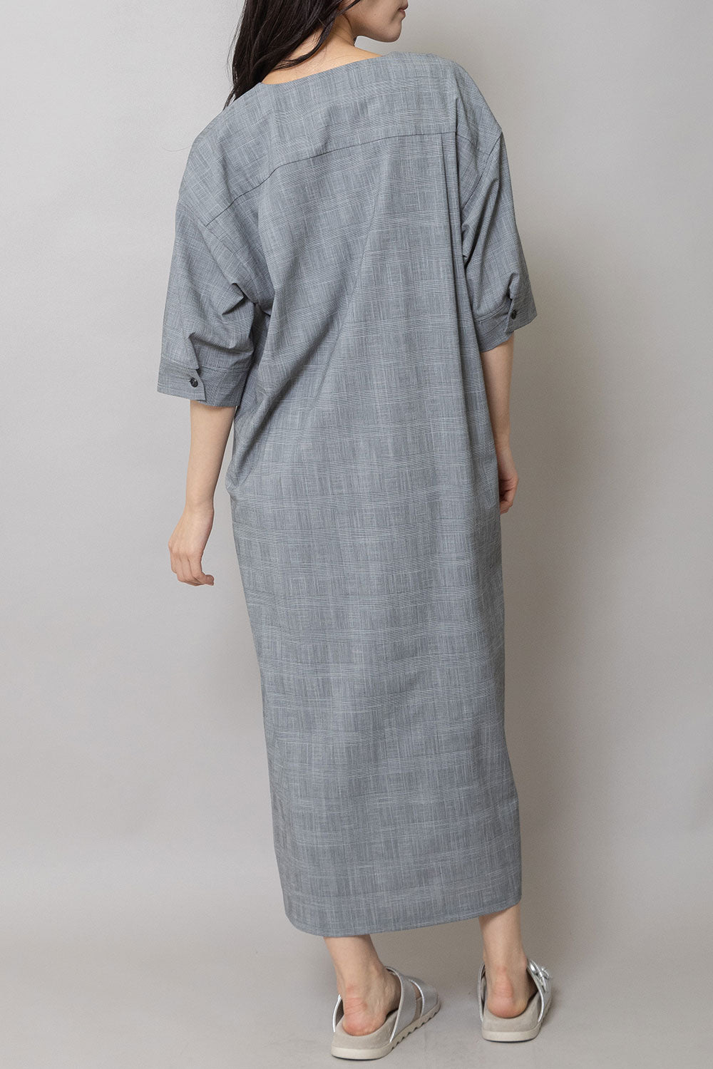 Munich ドライチェックキーネックワンピース【MN262N05】