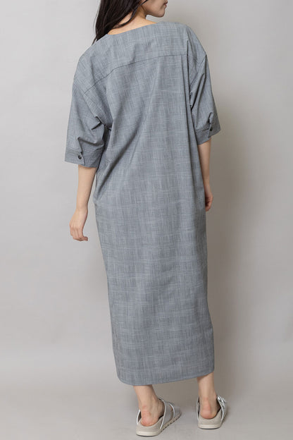 Munich ドライチェックキーネックワンピース【MN262N05】