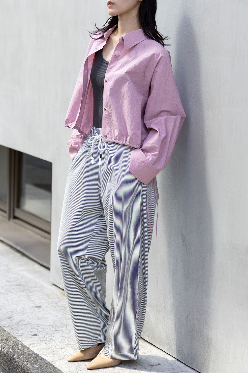 Munich コットンリネンタイプライタークロップドシャツ【MN261T26】