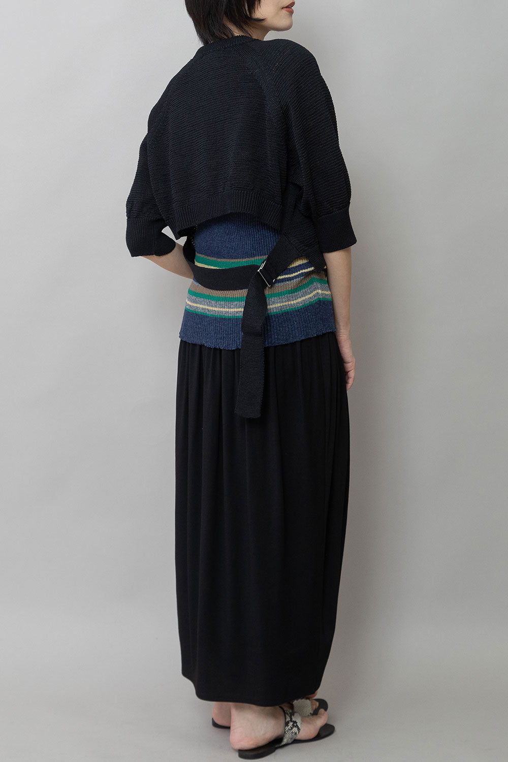 Munich コットンニットバックベルトディテールプルオーバー【MN261K16】