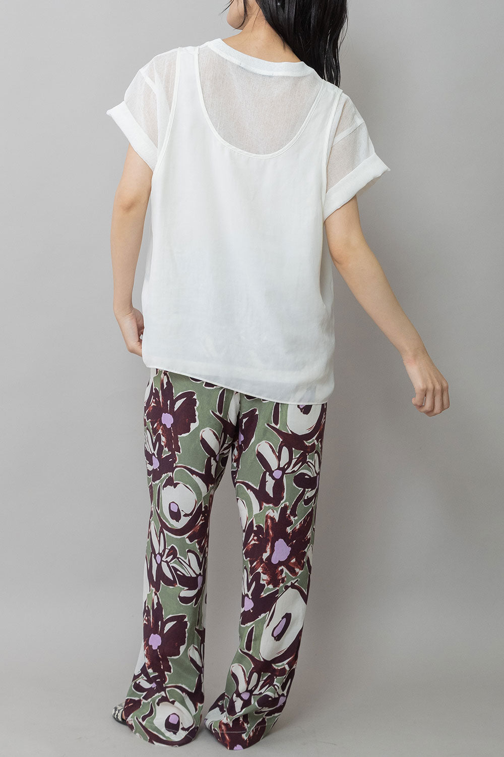 Munich ヴィンテージボイル×ドライツイルレイヤードトップス【MN261T45】