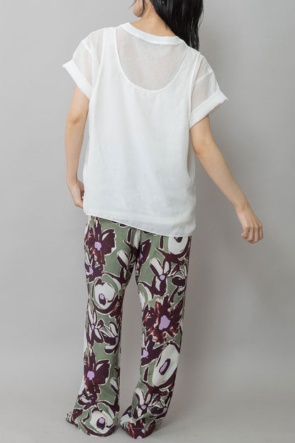 Munich ヴィンテージボイル×ドライツイルレイヤードトップス【MN261T45】