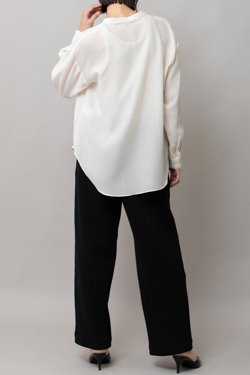 Munich ウォッシャブルウールビエラバンドカラーシャツ【MN252T61】