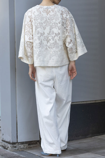 Munich コットンポリエステルレースドッキングブラウス【MN261T29】