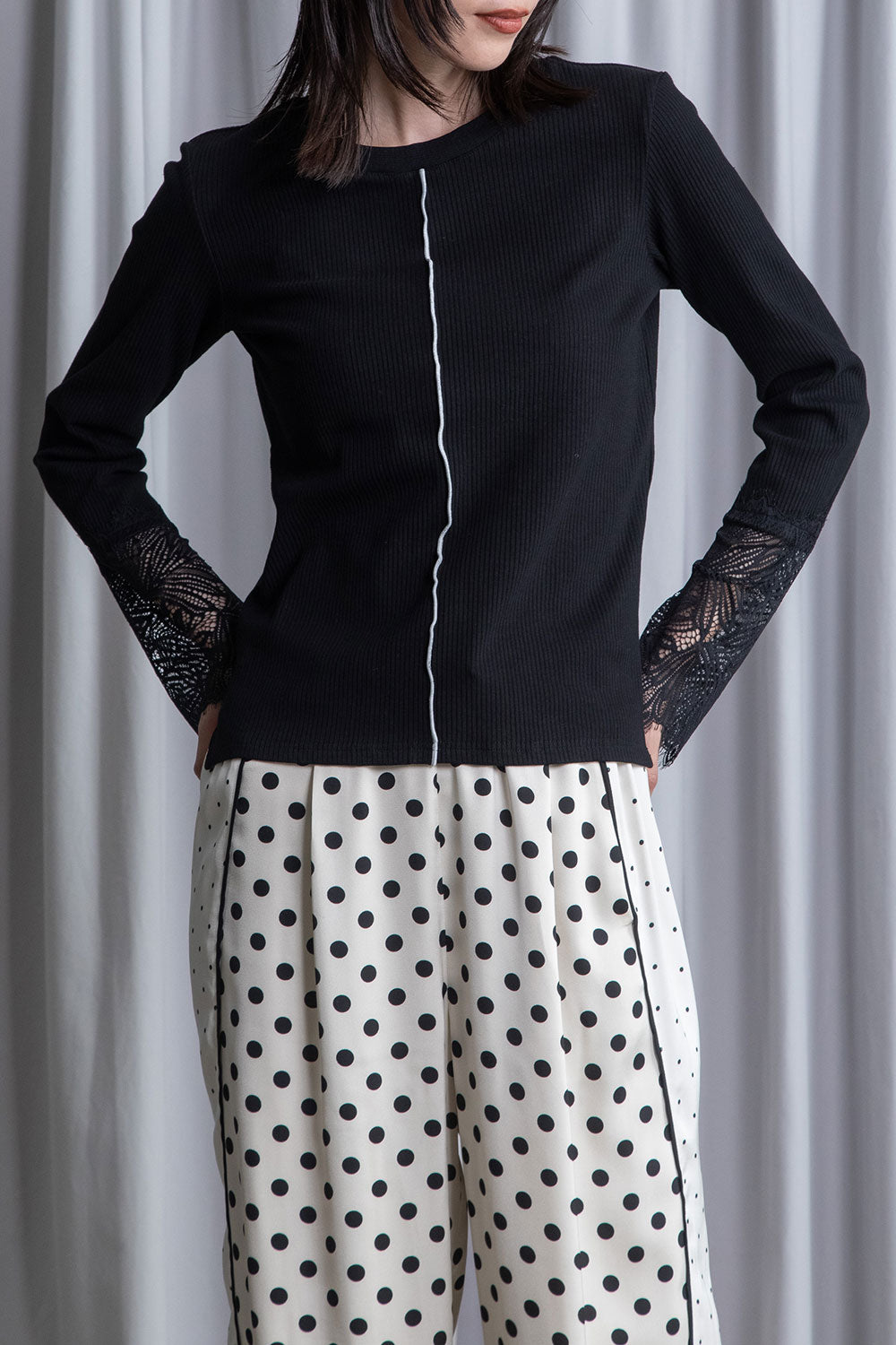 MARECHAL TERRE 袖レースリブインナートップス【ZMT261CT760】