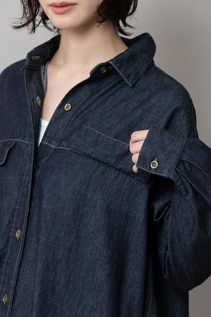 Munich 6ozスラブデニムシャツワンピース【MN261N10】