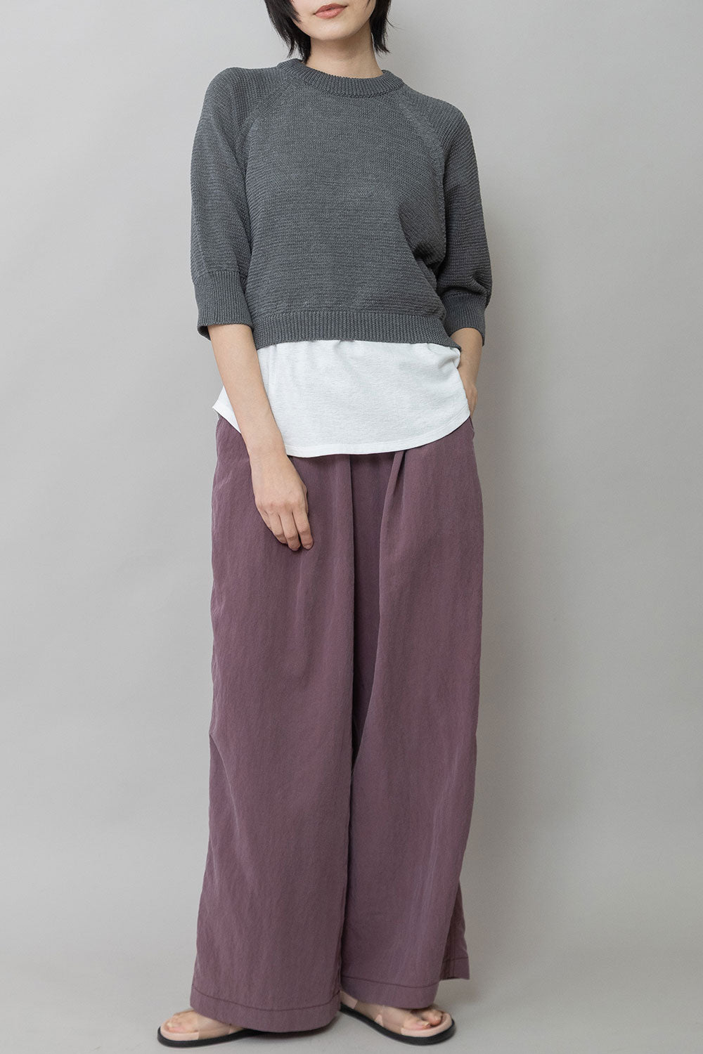 Munich コットンニットバックベルトディテールプルオーバー【MN261K16】