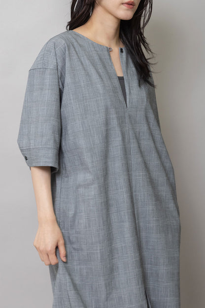Munich ドライチェックキーネックワンピース【MN262N05】