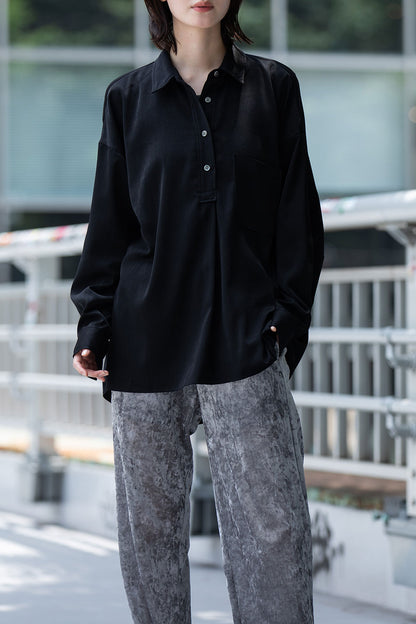 Munich ヴィンテージサテンプルオーバーシャツ【MN252T65】