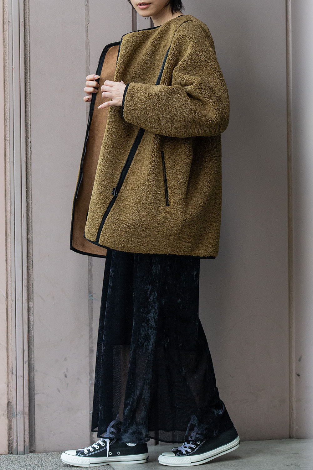 Munich シープボアムートンライダースコート【MN252C53】