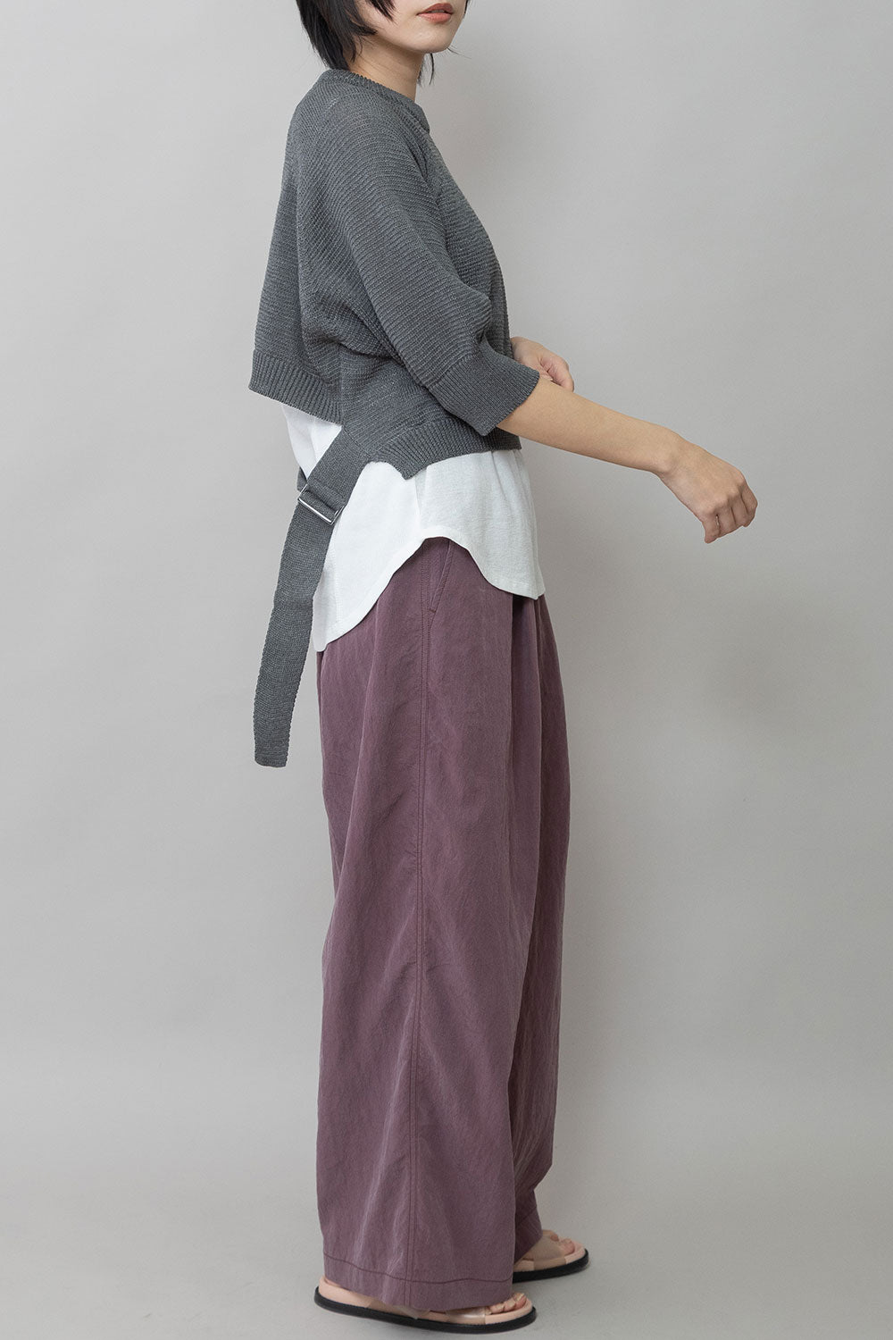 Munich コットンニットバックベルトディテールプルオーバー【MN261K16】