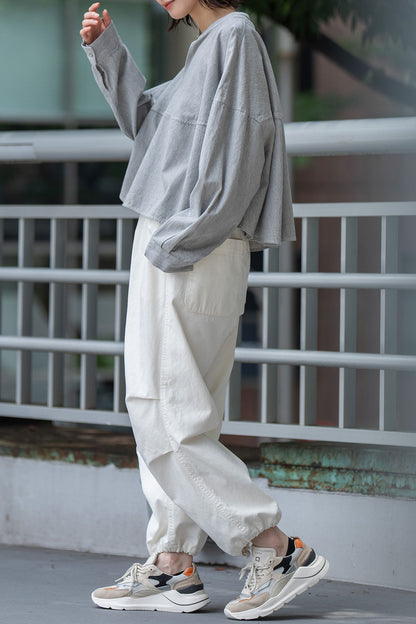 Munich 6ozスラブデニム２wayクロップドシャツ【MN261T14】