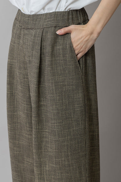 Munich ポリエステルレーヨンカラミ織りワイドパンツ【MN261P47】