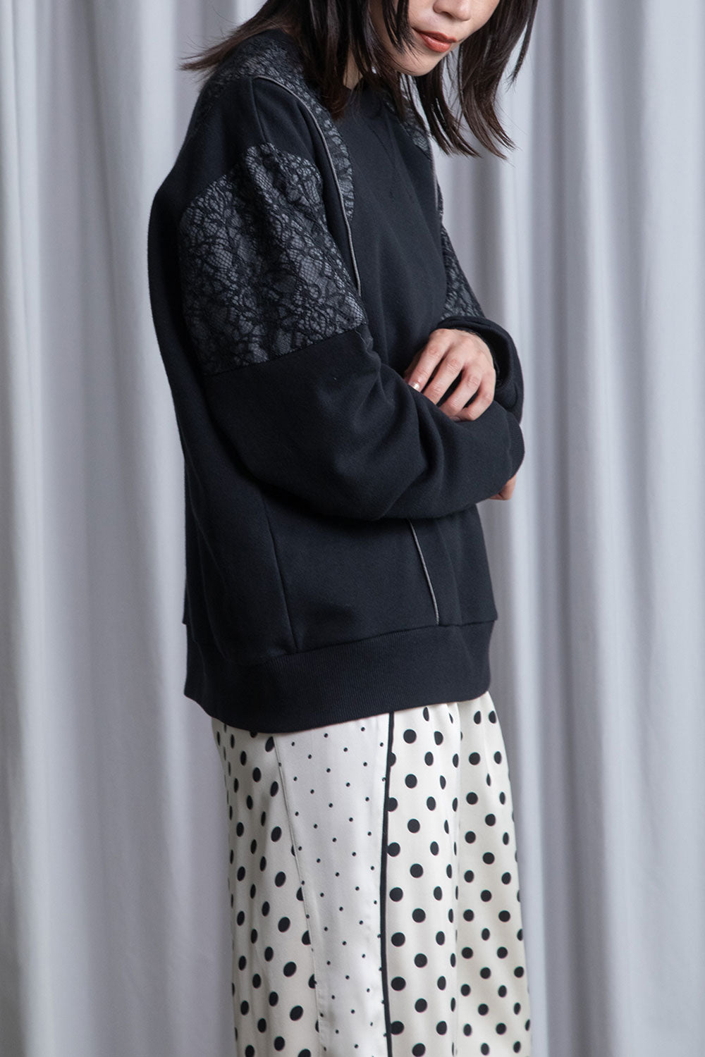 MARECHAL TERRE レース切替えスウェットトップス【ZMT261CT759】