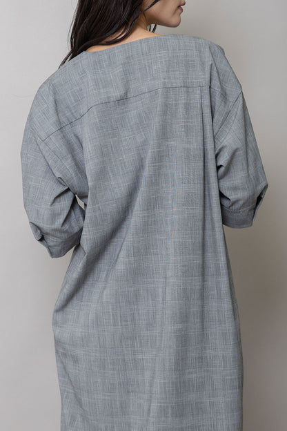 Munich ドライチェックキーネックワンピース【MN262N05】