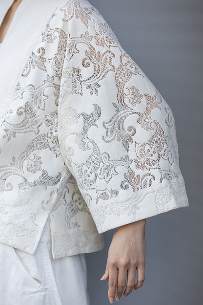 Munich コットンポリエステルレースドッキングブラウス【MN261T29】