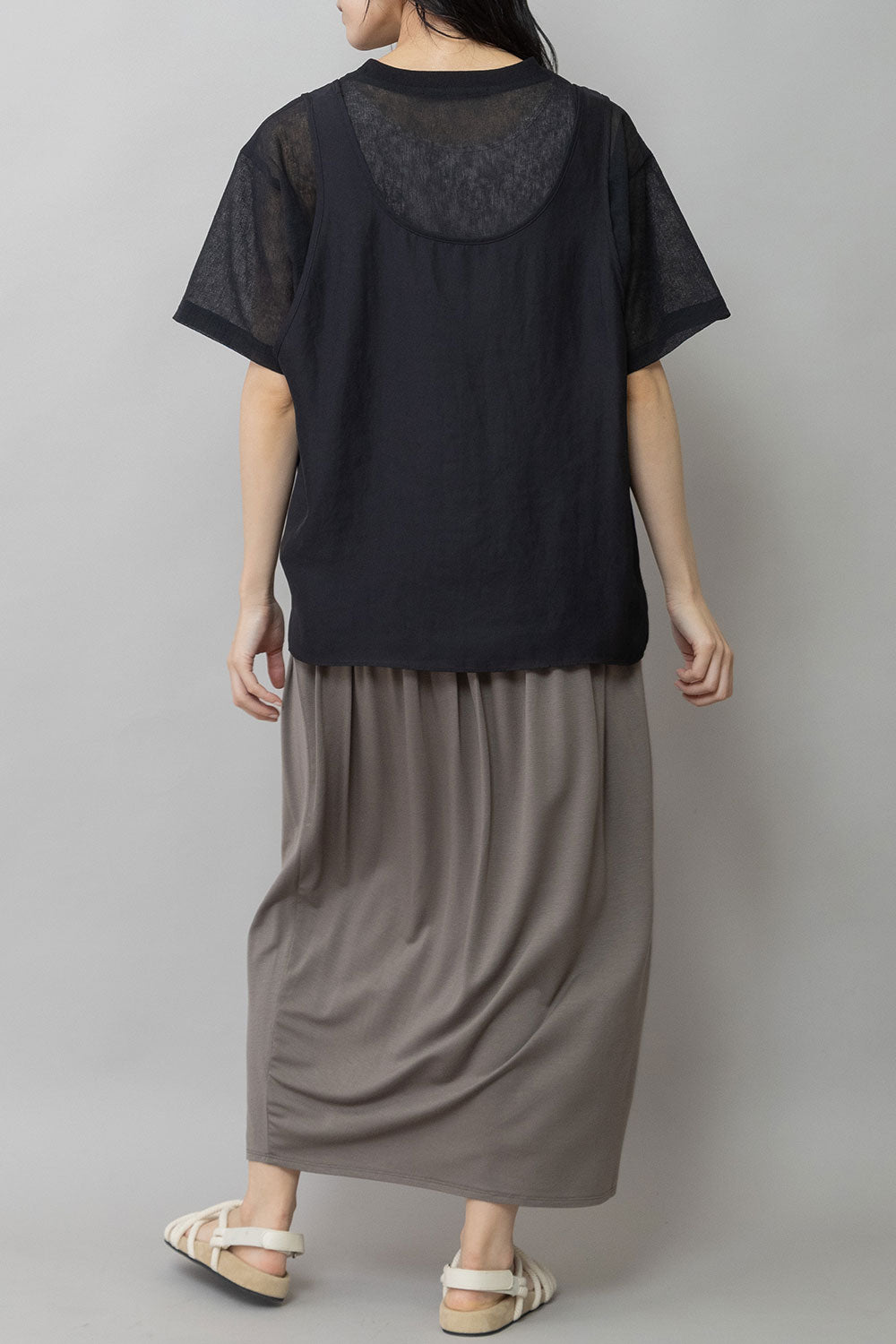 Munich ヴィンテージボイル×ドライツイルレイヤードトップス【MN261T45】