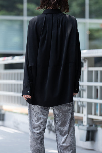 Munich ヴィンテージサテンプルオーバーシャツ【MN252T65】