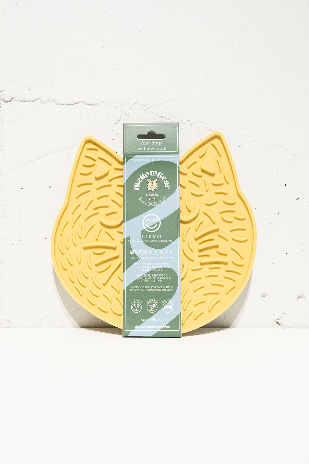 mellowbear LICK MAT_CAT FACE / YELLOW