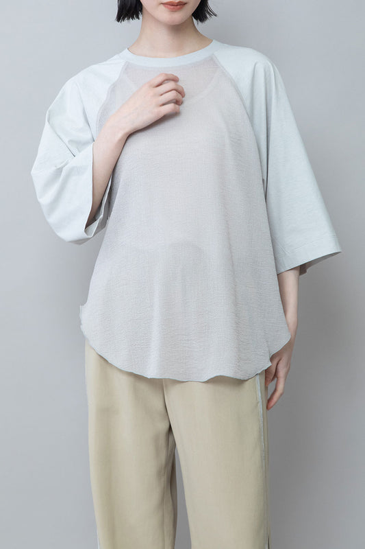 Munich コットンジャージ×ジョーゼットドッキングTシャツ【MN252U05】