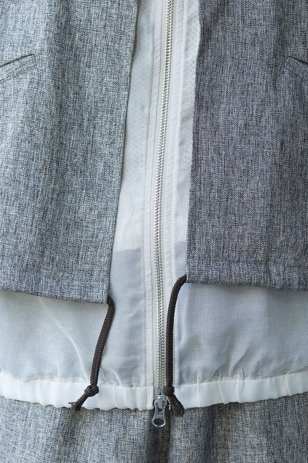 Munich ツイード調ツイル×メッシュレイヤードジップブルゾン【MN261B23】