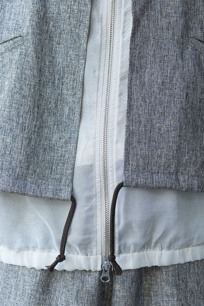 Munich ツイード調ツイル×メッシュレイヤードジップブルゾン【MN261B23】