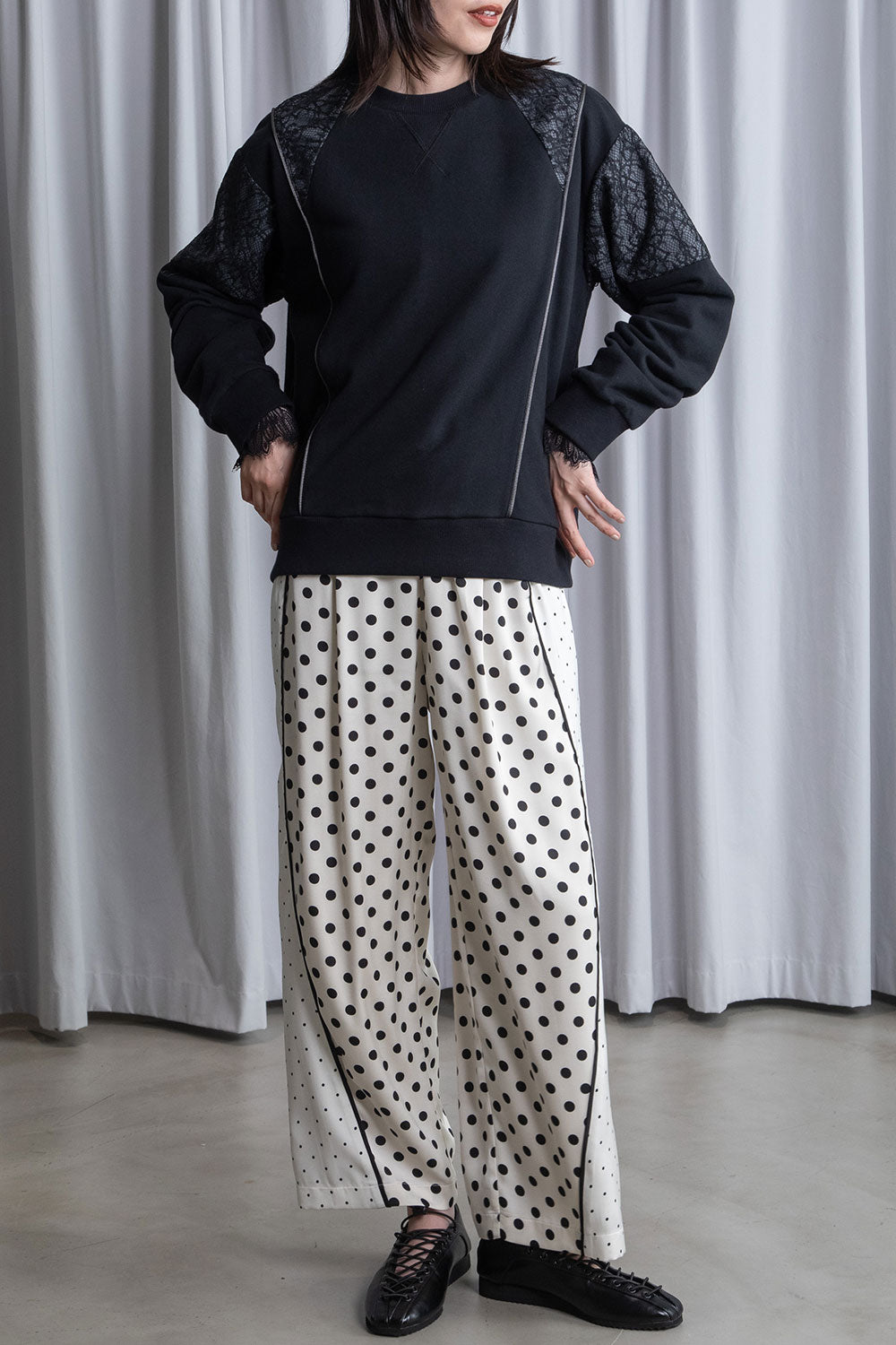 MARECHAL TERRE レース切替えスウェットトップス【ZMT261CT759】