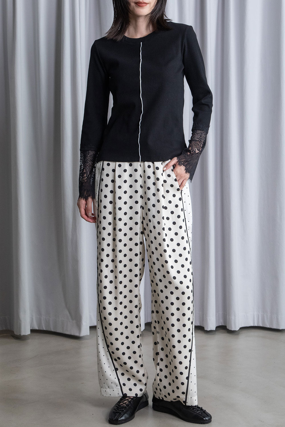 MARECHAL TERRE 袖レースリブインナートップス【ZMT261CT760】